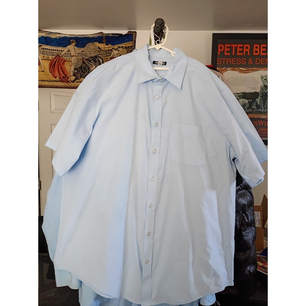 Edwards Blue Button Up Shirt Short Sleeve XL